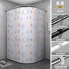 Cortina Divisoria de Baño, Cortina de Ducha Plegable Curva, Juego Magnético, Estilo Retráctil, Cortina sin Taladro, Moderna y Simple