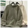 Sudadera con capucha de gamuza sintética de peso pesado para hombre, Primavera y Otoño, Marca de moda de Hong Kong, Chaqueta holgada versátil, Ins, Tendencia