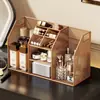 Organizador de cosméticos de alta qualidade com gavetas, penteadeira, prateleira para armazenamento de skincare, organizador de batom e perfume
