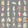50 adesivos de gatinho pintados à mão papelaria desenho animado animal de estimação fofo animal fofo copo mala adesivo para diário