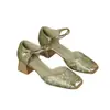 Nuevos Zapatos Mary Jane Cuadrados Huecos Estilo Chino para Mujer Tacones Altos Llegada Nueva Verano 2026 Sandalias de Tacón Grueso con Punta Cerrada para Mujer