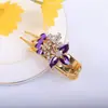 Grampo de Cabelo com Laço de Orquídea de Dois Dentes para a Parte de Trás da Cabeça, Piranha Elegante, Presilha Grande Bico de Pato, Presilha Cauda de Andorinha, Acessório de Cabelo Transfronteiriço