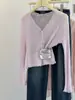 Nueva prenda exterior con estampado de bambú y bordes con volantes, vestido camisola, cubre para aire acondicionado, chaqueta fina para mujer, cárdigan de punto para protección solar de verano