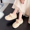 Moda Blanco Pequeño Estilo Fragante Forro de Polar Planos Zapatos de Piel para Mujer 2025 Nuevo Invierno Cálidos Mary Jane Zapatos de Algodón