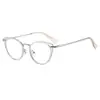 Armazón de Gafas para Miopía Estilo Cat-Eye Marrón Frío Ultraligero para Mujer con Armazón Grande Anti Luz Azul para Caras Cuadradas y Redondas