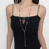 Collar de Cadena para Clavícula de Mujer con Cuentas Cruzadas Multicapa Dulce y Fresco Sexy Retro Punk de Gama Alta Nicho