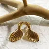 Pendientes de Moda Retro Exagerados Europeos y Americanos Hojas Irregulares Pendientes de Aleación Texturizada Plegados de Temperamento para Mujer
