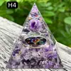 Pirâmide de bola de cristal natural de 8cm Ornamento de mesa de escritório europeu e americano Artesanato de pirâmide de resina para yoga e meditação