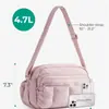 Bolso Cruzado Rosa Acolchado para Mujer de Nuevo Modelo Transfronterizo con Múltiples Compartimentos, Bolso de Viaje Portátil Impermeable, Bolso de Monedas