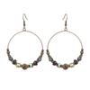 Pendientes Vintage de Madera Desgastada Joyería de Oreja con Borla Étnica Pendientes Bohemios de Círculo Grande Accesorios de Amazon