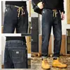 Jeans para hombre más vendidos, nuevo modelo 2026, cintura elástica con cordón, pantalones casuales rectos holgados elásticos, pantalones largos para hombre