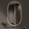 Espejo de baño inteligente con forma ovalada y marco de aluminio, espejo con iluminación LED, espejo de tocador para pared para el baño, disponible para venta transfronteriza y personalizable