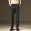 Ropa de Hombre Fengshe / Pantalones Casuales Gruesos de Invierno con Forro de Felpa para Hombre Cintura Elástica Pantalones Largos para Hombre Pantalones Cálidos de Nueve Puntos