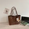 Bolsa Tote Retrô de Grande Capacidade Estilo Coreano para Mulheres 2026 Novo Modelo Simples Casual Tendência High-End Bolsinha de Ombro