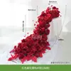 Arranjo de Flores de Mesa em Cascata, Decorações Florais de Casamento em Tons Vermelhos, Arranjo de Flores de Plantas Verdes Artificiais em Estilo Cascata