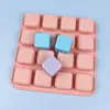 Molde de silicona para pastel, pudín, chocolate, bricolaje, horneado, mousse, 16 agujeros, cuadrado cuadrado cuadrado