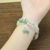 Pulsera de Doble Círculo para Mujer Multi-Estilo con Perlas Naturales Tianshan Cui Bei, Círculos Múltiples, Nicho de Alta Gama, Fábrica de Jade de Xinjiang, Venta al por Mayor