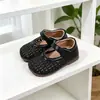 Zapatos de Princesa para Niña Talla 22-26, Estilo Coreano Calados Tejidos Moda Infantil Zapatos de Piel, Zapatos Individuales para Niña Pequeña 5872