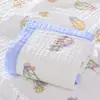 Manta Toalha de Banho para Bebê, Algodão Classe A, Gaze de Seis Camadas, Estampa de Desenho Animado, Manta Absorvente Ampliada para Recém-Nascidos e Crianças, Algodão Puro Classe A