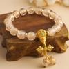 Han Yu Yuan Polvo de Oro Lámina de Plata Vidrio Gris Fragante Pulsera de Pulsera para Mujer Templo 2023 Nueva Pulsera Duobao Regalo