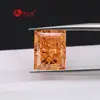 Procesamiento color cambiante rosa naranja brillante tornero rectangular ángulo recto Flor de Hielo circonio gema sintética artificial cz perforación Hao circón