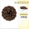 Peluca de Cabeza de Bola Bolsa de Cabello Flor Rosa Mismo Estilo que Dudu Estrella Peluca de Cabello Trenzado con Flores Bolsa para la Cabeza de Princesa