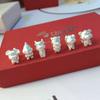 Plata de ley S999 par estéreo 3D para llevar 12 Zodiaco cuerda para llevar accesorios DIY explosión en vivo