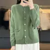 Cárdigan de punto de moda para otoño/invierno con cuello redondo, diseño abotonado y corte holgado, nuevo estilo para 2026