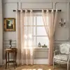 Directamente del fabricante: Cortinas Vintage Transparentes Color Crema Estilo Francés, Producto Terminado, Permiten el Paso de la Luz pero No Son Transparentes, para Decoración y Privacidad de Sala de Estar y Dormitorio