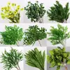 Ramo de Plantas Verdes para Boda, Hojas de Árbol, Espárrago, Arreglo Floral, Hierba de Planta, Decoración de Salón de Bodas, Hojas Verdes, Arreglo Floral Artificial