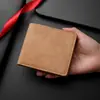 Carteira Dobrável Masculina com Estampa Térmica Transfronteiriça, Estilo Curto de Couro Macio Simples, Carteira Ultrafina com Múltiplos Porta-Cartões, Marca da Moda, Dobrável, Ultraleve
