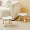 Banqueta pequena de acrílico com rodas universais silenciosas, banqueta de aprendizado para crianças, cadeira popular da internet, banqueta baixa com rodízios, para costura