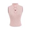 DS25001-25 Primavera Nuevo Francés Elegante Casual Flor Tridimensional Elástico Ajustado Chaleco de Punto con Hilo