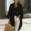 Conjunto de Cardigan e Colete de Linho Duas Peças para Mulheres, Cruzamento Europeu e Americano, Site Independente da Amazon, Casual, para o Trabalho, Versátil, Caimento Solto