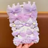 Grampo de Cabelo Flor Laço Fofo Estilo Coreano Acessório de Cabelo para Meninas Pequenas, Presilha para Franja, Grampo de Cabelo para Crianças, Não Danifica o Cabelo, Acessório de Cabelo para Meninas