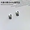 Accesorios de Arte para Uñas de Resina Gatito Blanco y Negro Lazo Lindo de Dibujos Animados Negro Hello Kitty Accesorios de Uñas Portátiles DIY