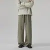 Pantalones Casuales de Textura Novedosos 2026 para Hombre, Otoño Rectos Sueltos Pierna Ancha Dobladillo Curvo Versátiles Pantalones Deportivos