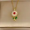 Moderna Cadena de Celebridad de Internet para Mujer con Colgante de Flor Giratoria, Accesorio Versátil de Moda, Popular en E-Commerce de Transmisiones en Vivo, Accesorio de Joyería, Cadena para Clavícula