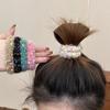 Accesorios para el cabello con aros coloridos y populares para otoño e invierno, estilo japonés y coreano, elegantes y sencillos, con lazo de goma y tendón grueso.