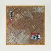 Pañuelo Cuadrado Pequeño Estampado Retro Francés de 68 cm Estilo Pintura al Óleo Textura de Algodón y Lino Anacardo Pañuelo de Seda Pequeño para Mujer Primavera y Otoño