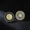 Comercio exterior Europa y Estados Unidos doce constelaciones monedas con incrustaciones de diamantes bañadas en oro colección de monedas conmemorativas extranjeras deseo amor monedas de oro monedas transfronterizo