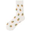 Otoño e Invierno Nuevos Calcetines de Mujer Rayados de Media Caña Leche Pareja Combinan con Todo Personalizados para Hombre Gato Dibujos Animados Fruta Fresa Calcetines de Moda
