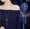 Collar Largo de Rosa Inoxidable de Acero de Titanio para Mujer, Cadena Versátil de Suéter de Moda Otoño e Invierno, Accesorio de Ropa de Nicho