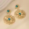 Nuevas Joyas Europeas y Americanas Pendientes Largos Dongdaemun de Moda Incrustados con Diamantes Girasol Personalizado Pendientes Exagerados Estilo Callejero para Mujeres