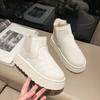 Botas de nieve de suela gruesa para mujer invierno 2024 nuevas botas cálidas engrosadas con forro polar zapatos de pan para mujer zapatos de algodón grandes del noreste