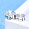 Jiahui Xizang Joyería Sánscrita Plata Tailandesa Superficie Lisa Mantra de Seis Sílabas Sutra del Corazón Anillo de Apertura Retro para Hombre y Mujer Anillo Chapado en Plata