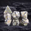 Jogo de Tabuleiro Dungeons & Dragons Dados Conjunto de 7 Peças Multilados DND RPG Pedra Natural Pedra de Malha Preta