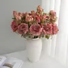 Ramo de peonías artificiales para decoración de escaparates de centros comerciales, accesorios de fotografía para estudios fotográficos, peonías artificiales de 3 cabezas tipo óleo