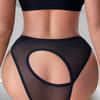 Bragas Sexys de Malla de Color Puro Transfronterizas Europeas y Americanas para Mujer, Sexy Transparentes Cómodas Específicas para Exportación de Cintura Baja