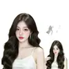 Peluca Nocturna para Mujer, Raya en Medio, Cabello Largo y Ondulado, Voluminosa, Corona Alta, Elegante, Versátil para el Uso Diario, Peluca Completa